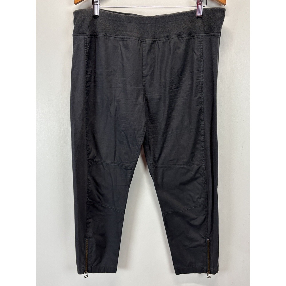 Women's Soft Surroundings Ankle Pants Sz XL Petites Gray Ankle Zippers Pull On